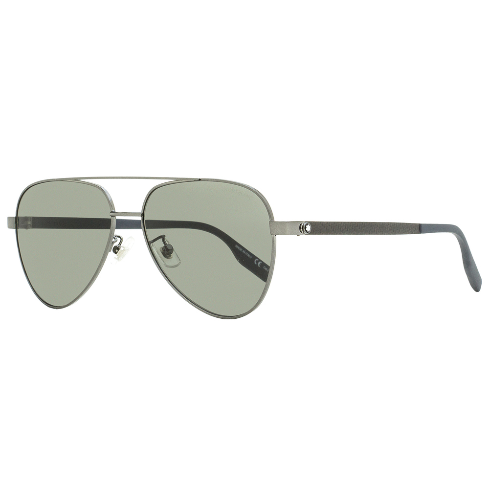 Montblanc Aviator Sunglasses MB0182S 002 Ruthenium/Gunmetal 59mm 182